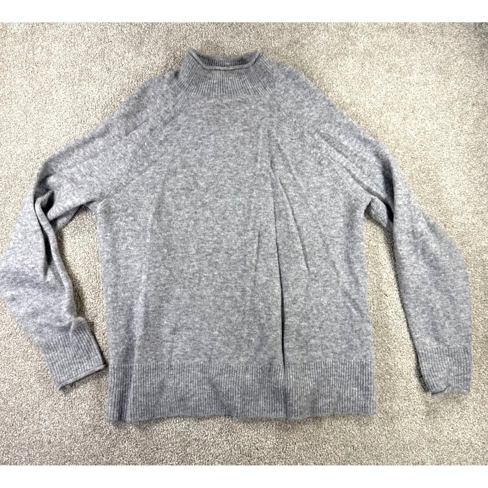 J.Crew Womens Grey Merino Wool Alpaca Blend Mock Neck Raglan Sweater XXS
